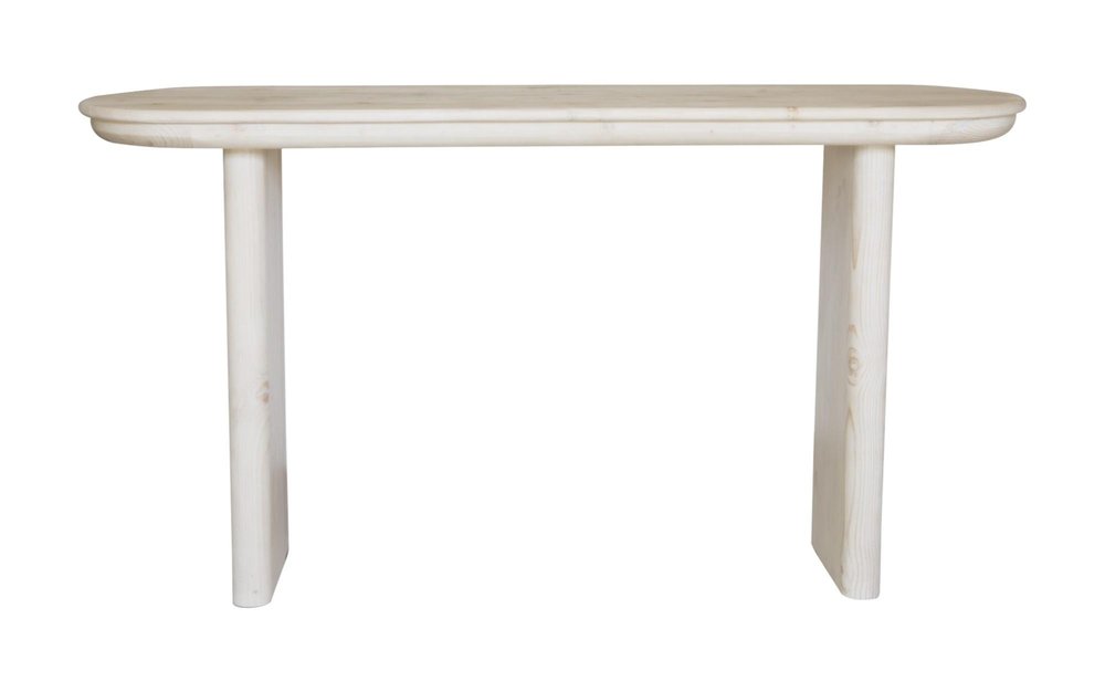 60" Natural Solid Wood Oval Console Table
