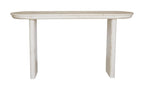 60" Natural Solid Wood Oval Console Table