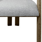 Gray and Brown Upholstered Boucle Open Back Dining Arm Chair