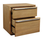 24" Natural Solid and Manufactured Wood Two Drawer Nightstand