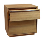 28" Natural Solid and Manufactured Wood Two Drawer Nightstand