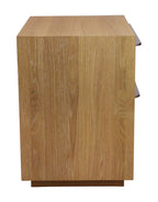 28" Natural Solid and Manufactured Wood Two Drawer Nightstand