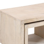 Three Piece Natural Solid Wood Distressed Sled Coffee And End Tables Set