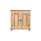 28" Distressed Natural Solid Wood Nightstand With Storage