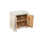 28" Distressed White Solid Wood Nightstand With Storage