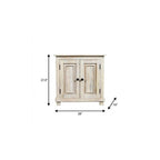 28" Distressed White Solid Wood Nightstand With Storage