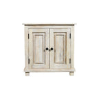 28" Distressed White Solid Wood Nightstand With Storage