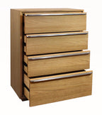 32" Natural Solid Wood Four Drawer Dresser