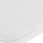 44" White and Brown Linen Upholstered Storage Bench with Flip Top