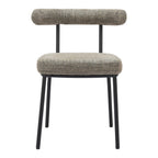 Set of Two Green and Black Upholstered Chenille Open Back Dining Side Chairs