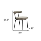 Set of Two Green and Black Upholstered Chenille Open Back Dining Side Chairs