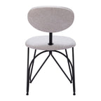 Set of Two Light Gray And Black Upholstery And Steel Dining Side Chairs