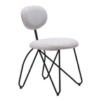 Set of Two Light Gray And Black Upholstery And Steel Dining Side Chairs