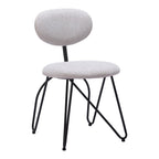 Set of Two Light Gray And Black Upholstery And Steel Dining Side Chairs