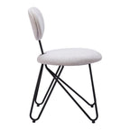 Set of Two Light Gray And Black Upholstery And Steel Dining Side Chairs