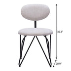 Set of Two Light Gray And Black Upholstery And Steel Dining Side Chairs