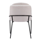 Set of Two Ivory And Black Faux Shearling And Steel Dining Side Chairs