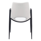 Set of Two Blue And Black Faux Leather And Steel Dining Arm Chairs