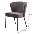 Set of Two Cream And Black Tufted Upholstery And Steel Dining Side Chairs