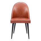 Set of Two Gray And Black Faux Leather And Steel Dining Side Chairs