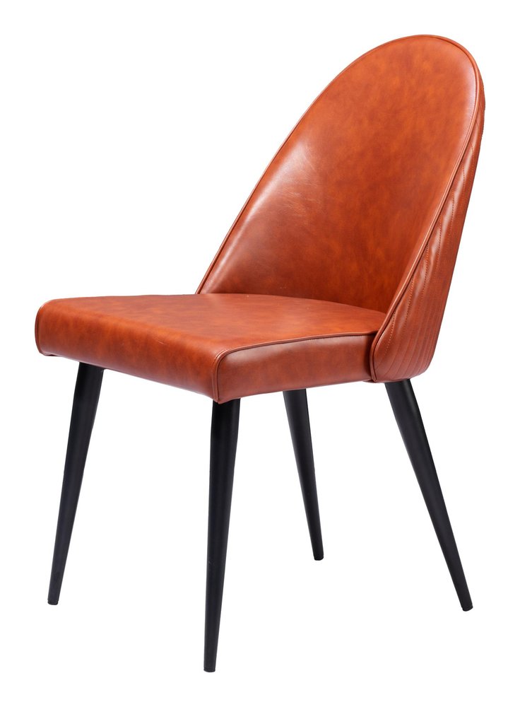 Set of Two Gray And Black Faux Leather And Steel Dining Side Chairs