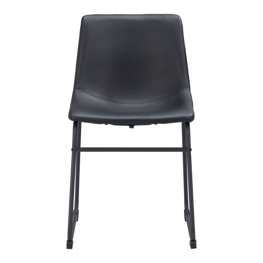 Set of Two Charcoal and Black Upholstered Velvet Dining Side chairs