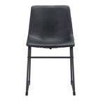 Set of Two Charcoal and Black Upholstered Velvet Dining Side chairs