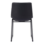 Set of Two Charcoal and Black Upholstered Velvet Dining Side chairs