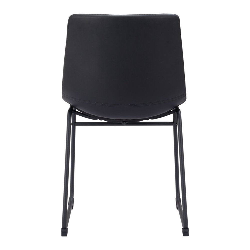 Set of Two Charcoal and Black Upholstered Velvet Dining Side chairs
