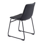 Set of Two Charcoal and Black Upholstered Velvet Dining Side chairs