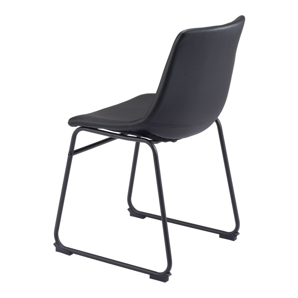 Set of Two Charcoal and Black Upholstered Velvet Dining Side chairs