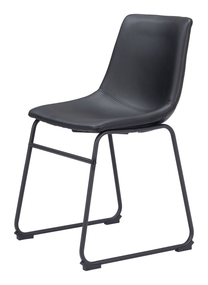 Set of Two Charcoal and Black Upholstered Velvet Dining Side chairs