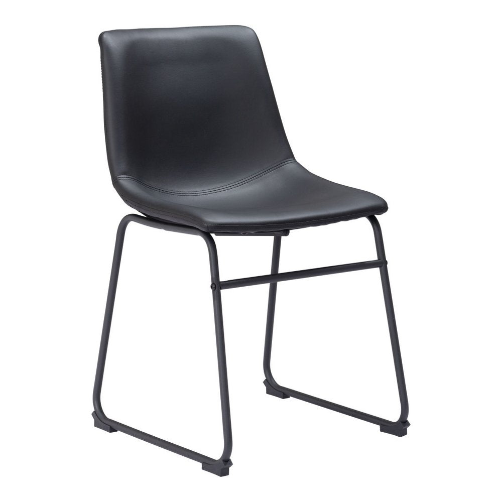 Set of Two Charcoal and Black Upholstered Velvet Dining Side chairs
