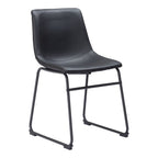 Set of Two Charcoal and Black Upholstered Velvet Dining Side chairs