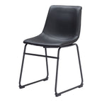 Set of Two Charcoal and Black Upholstered Velvet Dining Side chairs