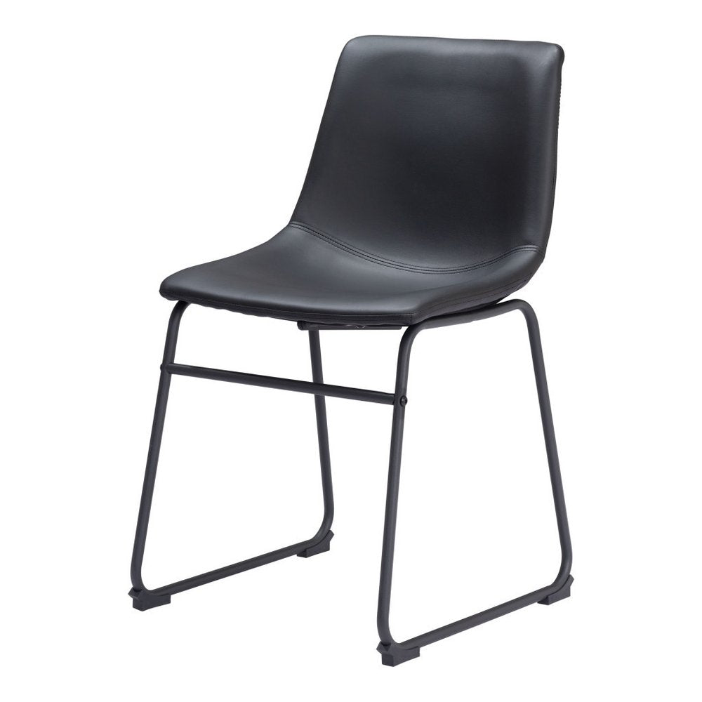 Set of Two Charcoal and Black Upholstered Velvet Dining Side chairs