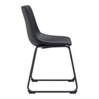 Set of Two Charcoal and Black Upholstered Velvet Dining Side chairs