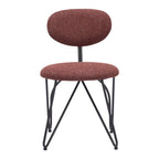 Set of Two Light Gray And Black Upholstery And Steel Dining Side Chairs