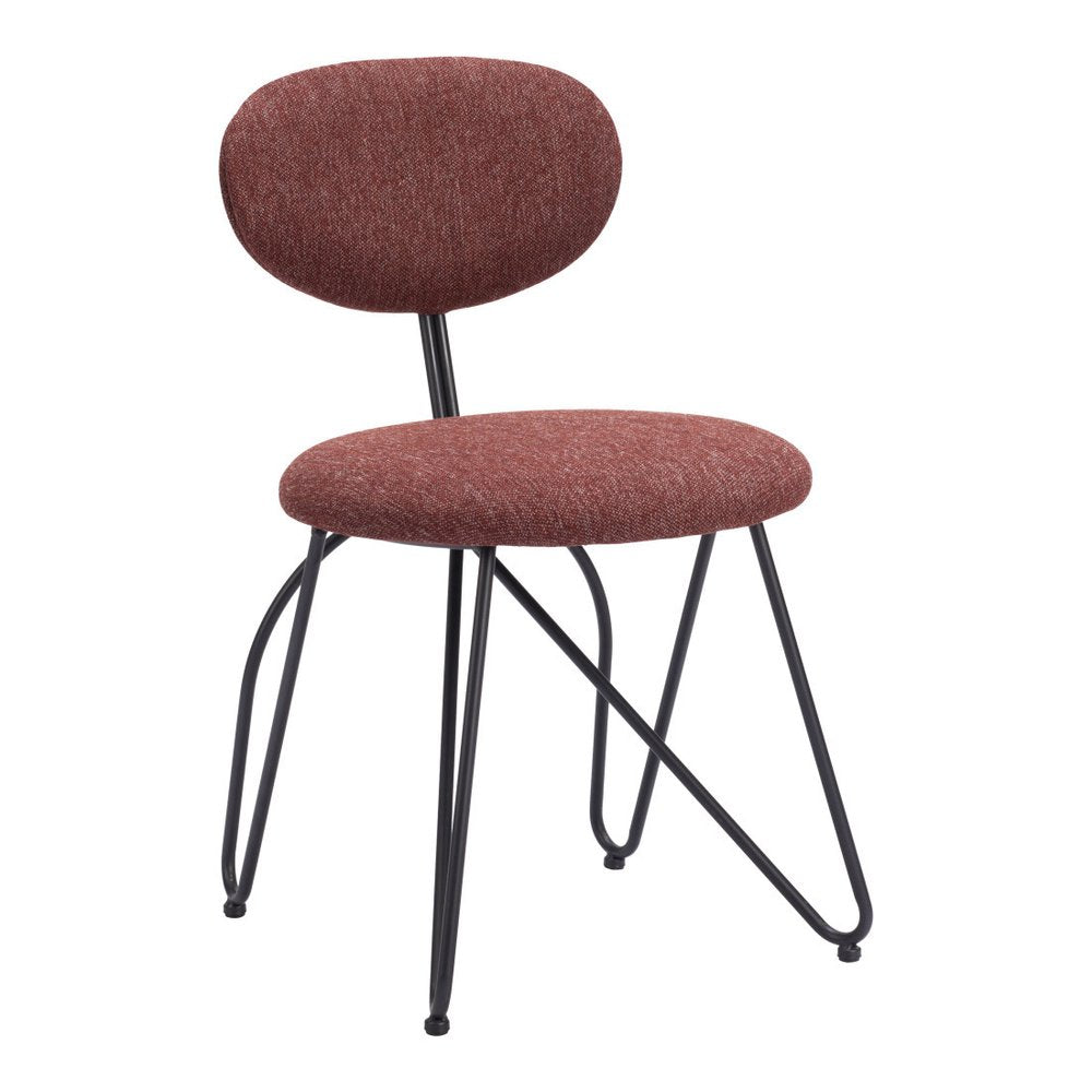 Set of Two Light Gray And Black Upholstery And Steel Dining Side Chairs