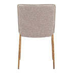Beige And Gold Upholstery And Steel Dining Side Chair