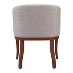 Gray And Brown Upholstery And Wood Dining Arm Chair