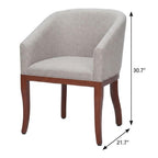 Gray And Brown Upholstery And Wood Dining Arm Chair