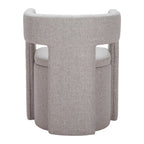Gray Upholstery And Wood Open Back Dining Arm Chair