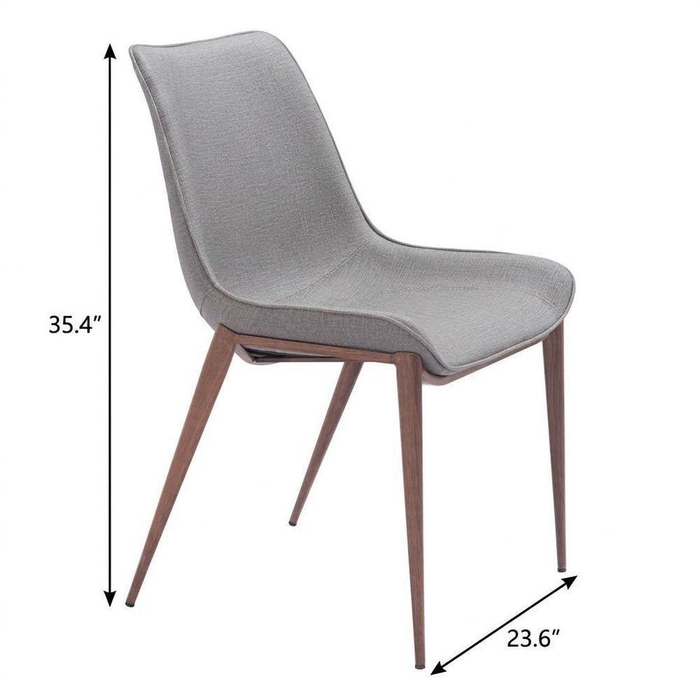 Set of Two Black and Brown Upholstered Faux Leather Dining Side Chairs