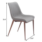 Set of Two Black and Brown Upholstered Faux Leather Dining Side Chairs
