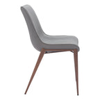 Set of Two Black and Brown Upholstered Faux Leather Dining Side Chairs