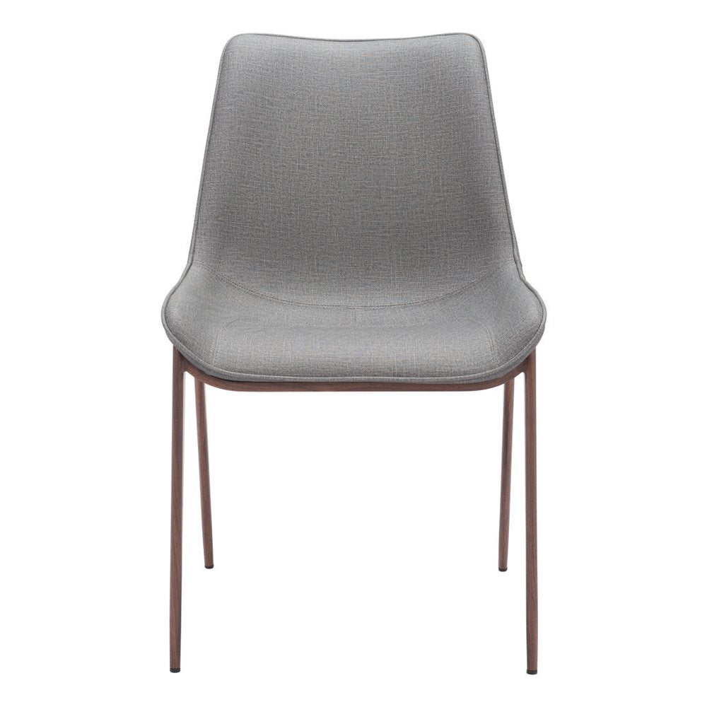 Set of Two Black and Brown Upholstered Faux Leather Dining Side Chairs