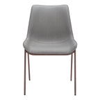 Set of Two Black and Brown Upholstered Faux Leather Dining Side Chairs