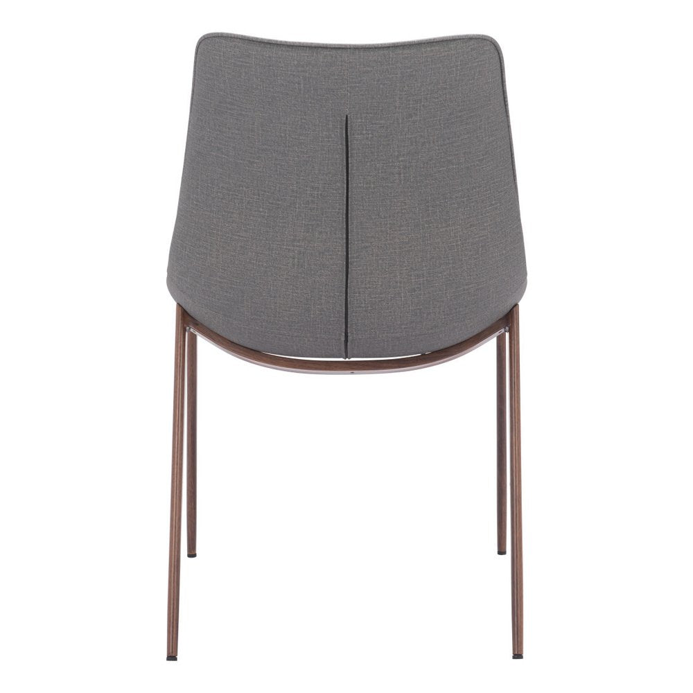 Set of Two Black and Brown Upholstered Faux Leather Dining Side Chairs