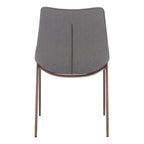 Set of Two Black and Brown Upholstered Faux Leather Dining Side Chairs